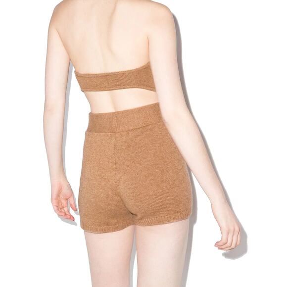 Lisa Yang Winnie Shorts Size 0 XS & Selah Bandeau Bra Size 1 S / M Walnut Camel - Picture 3 of 16